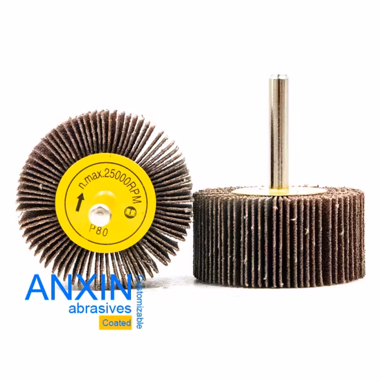 Disco de aleta de tela abrasiva de buena calidad para rueda de aleta de pulido de madera con eje