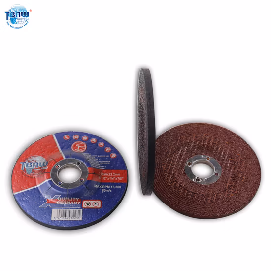 Fábrica de China 4,5 pulgadas 115 * 6 * 22 mm T27 Muela abrasiva con centro hundido Disco De Desbaste Muelas abrasivas de alúmina Centro hundido con su etiqueta